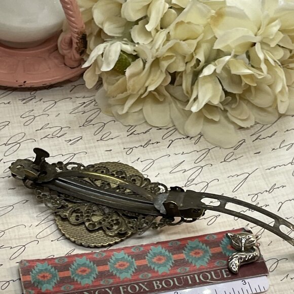 Festival  Tulip Frosted  Rose Pink Mauve Victorian Cameo Wedding Pin Hair Clip - Picture 8 of 13